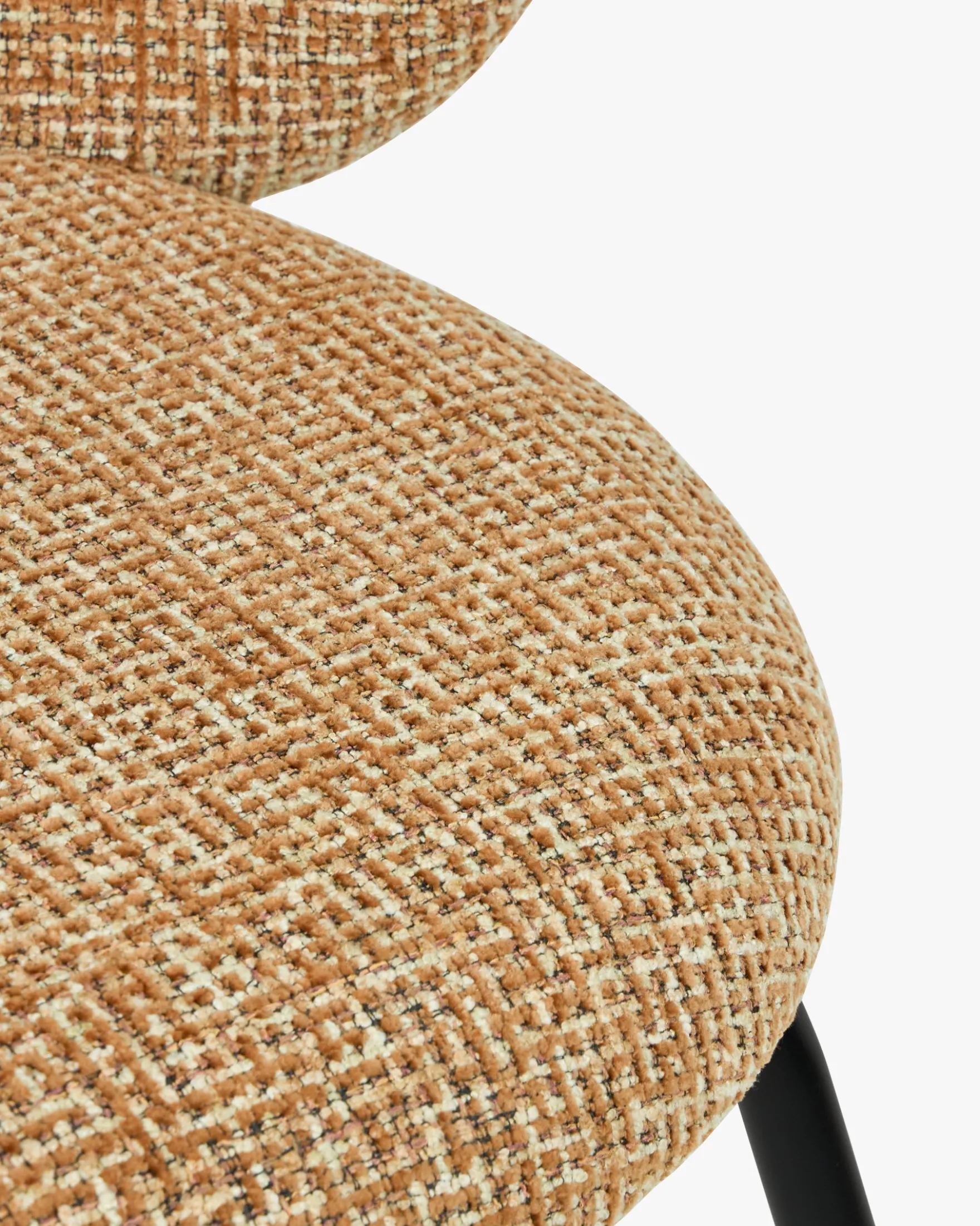 Lot de 2 chaises, Tweed Rouge Rouille et Beige & Métal noir Gabriella