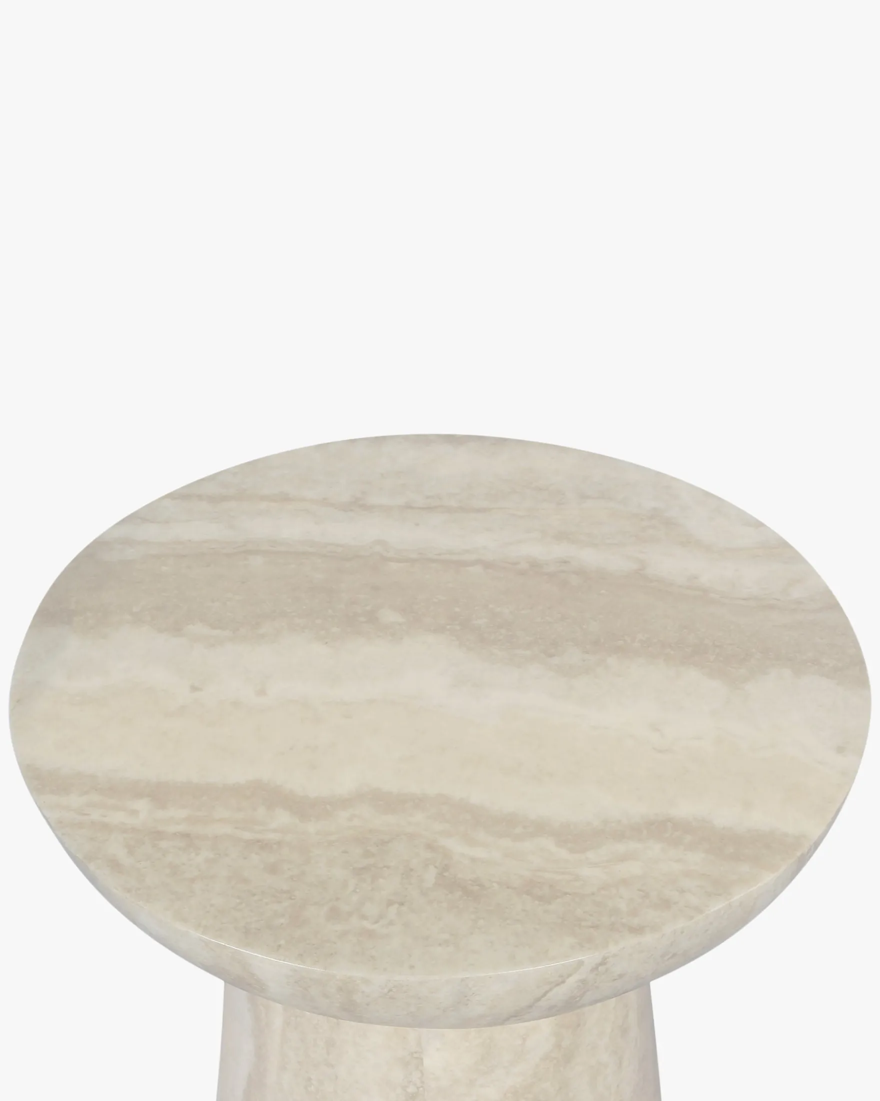 Meuble d'appoint, Beige effet travertin glossy, H44 Cersei