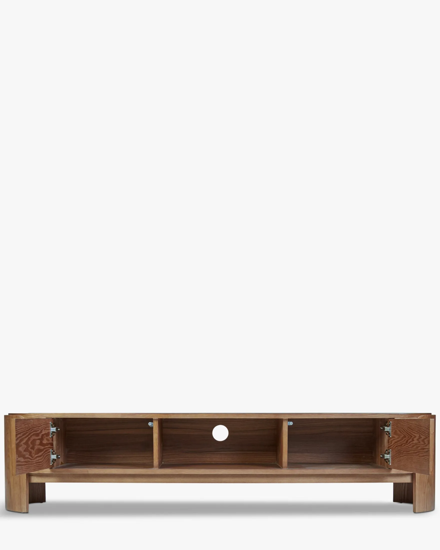 Meuble TV, Bois de frêne teinte noyer, L180 Elipse
