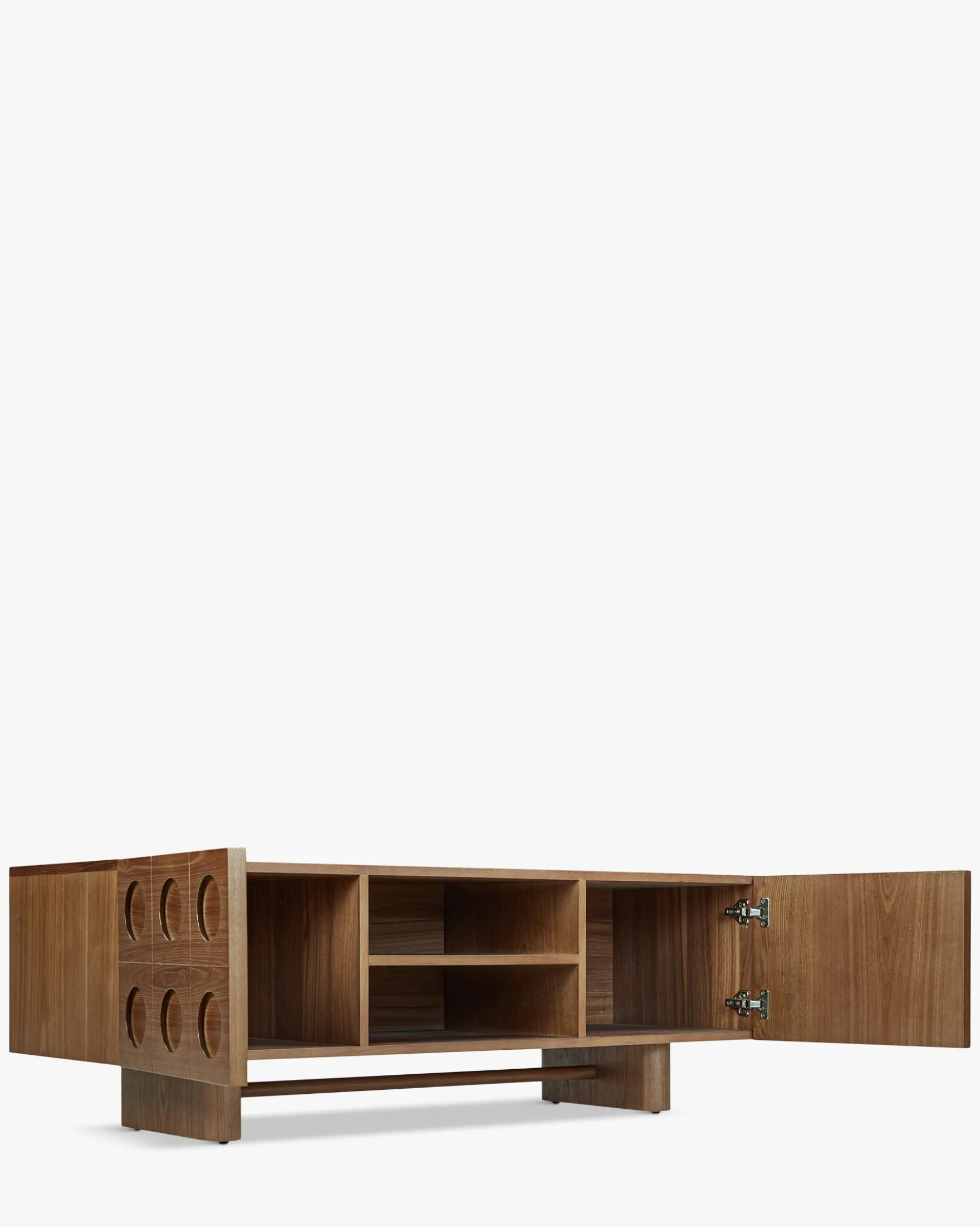 Meuble TV, Bois de frêne teinte noyer, L150 Cooper