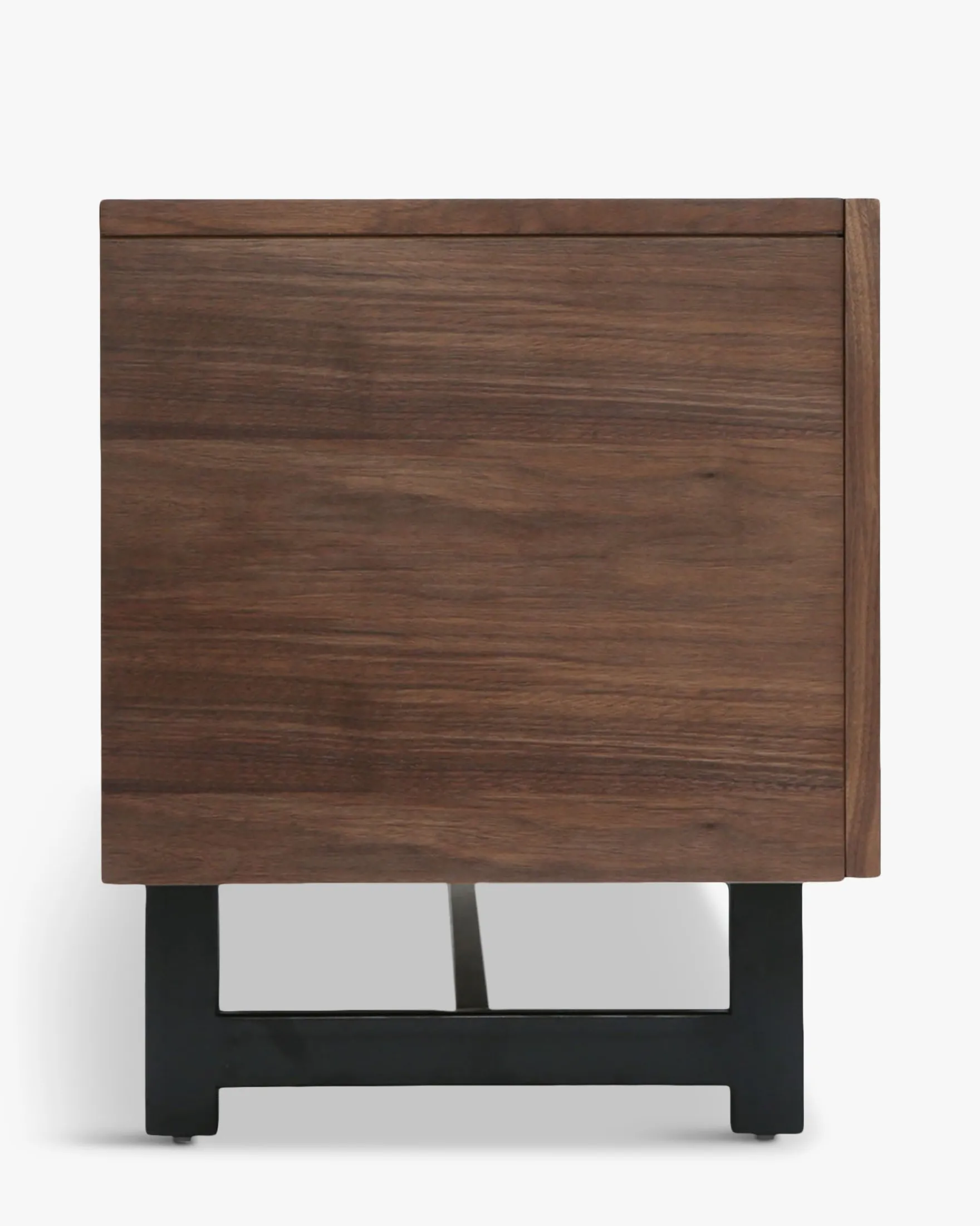Meuble TV, Bois noyer & métal noir, L180 Stark