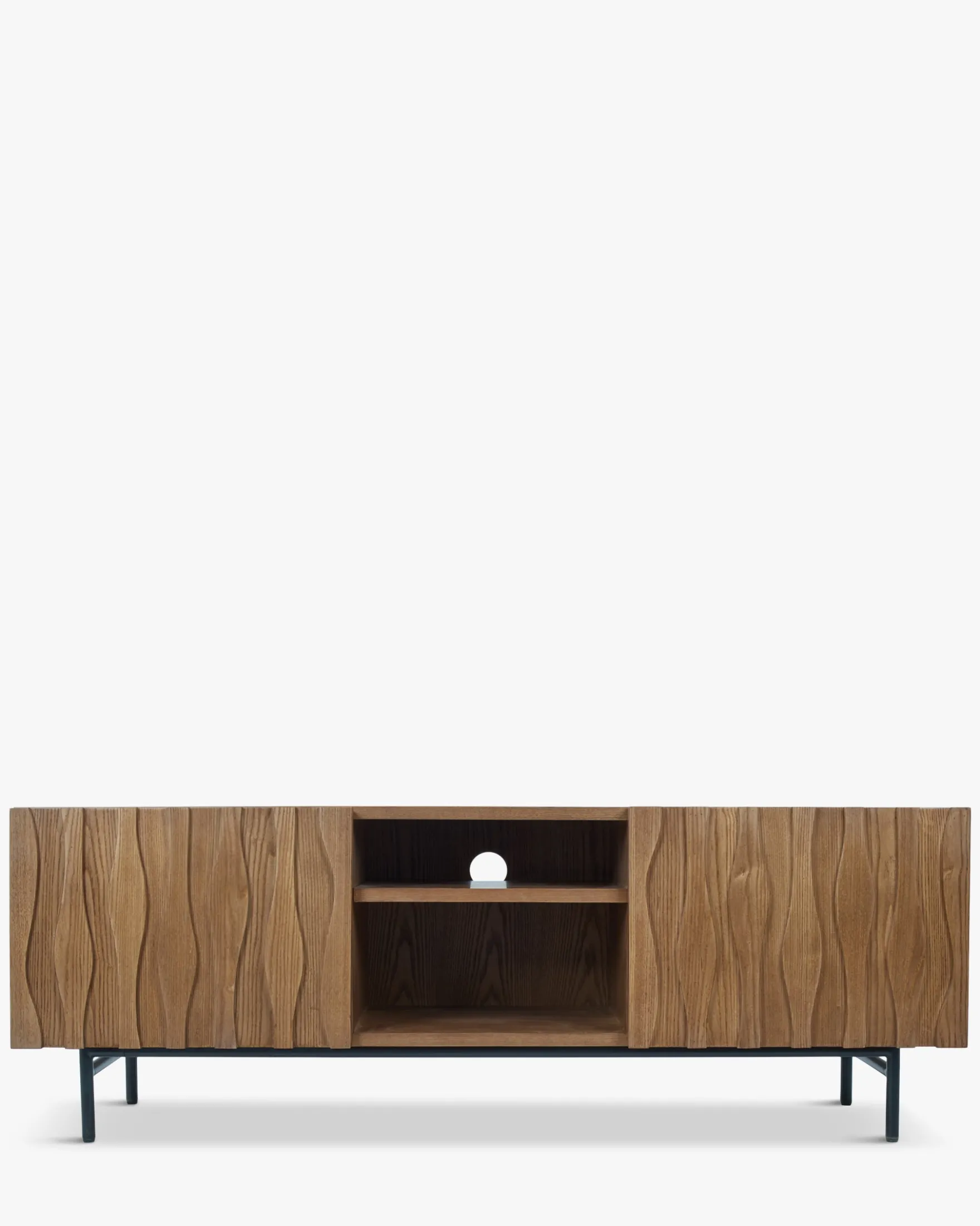 Meuble TV, Bois teinte noyer, L140 Ondula