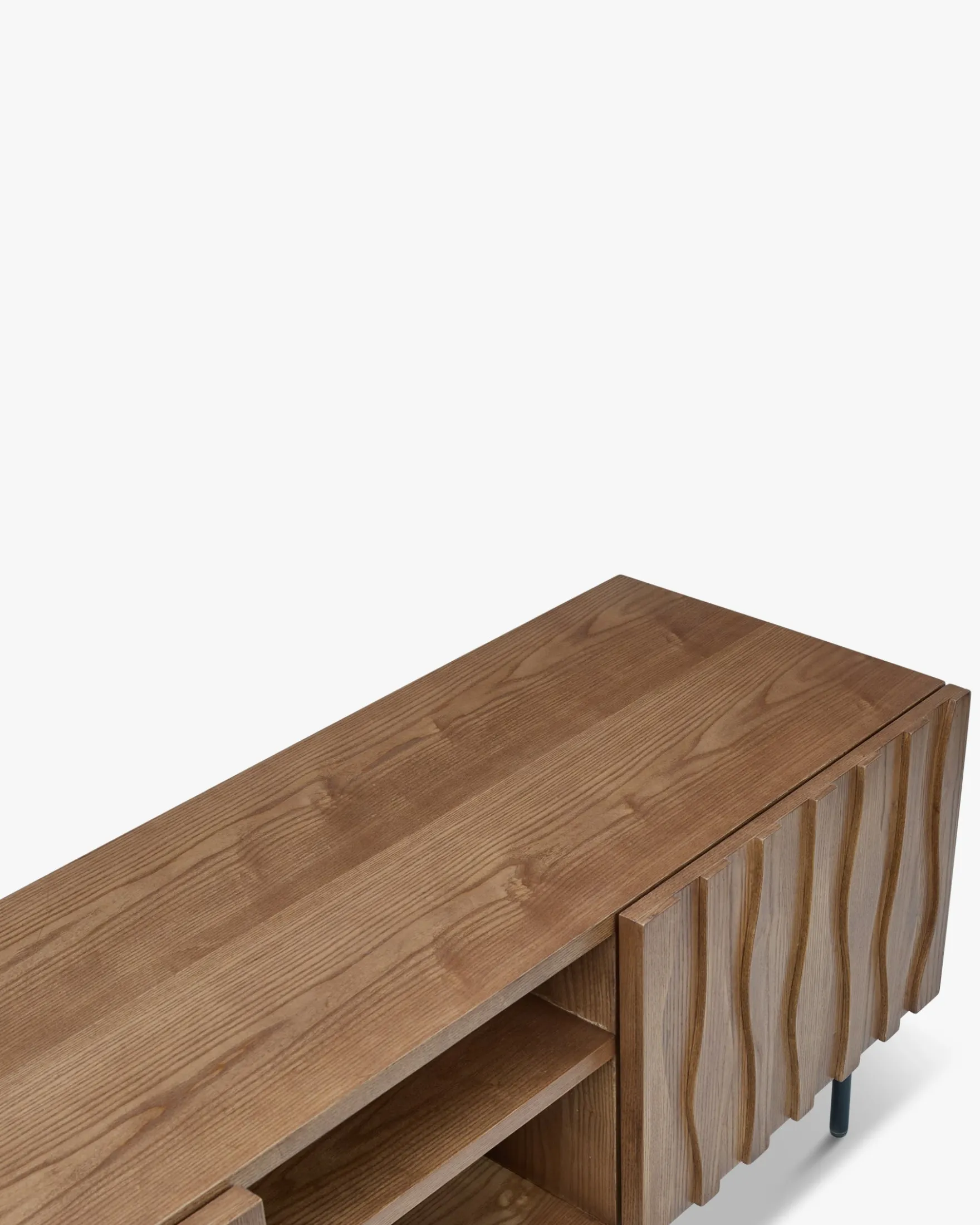 Meuble TV, Bois teinte noyer, L140 Ondula