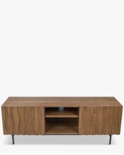 Meuble TV, Bois teinte noyer, L140 Ondula