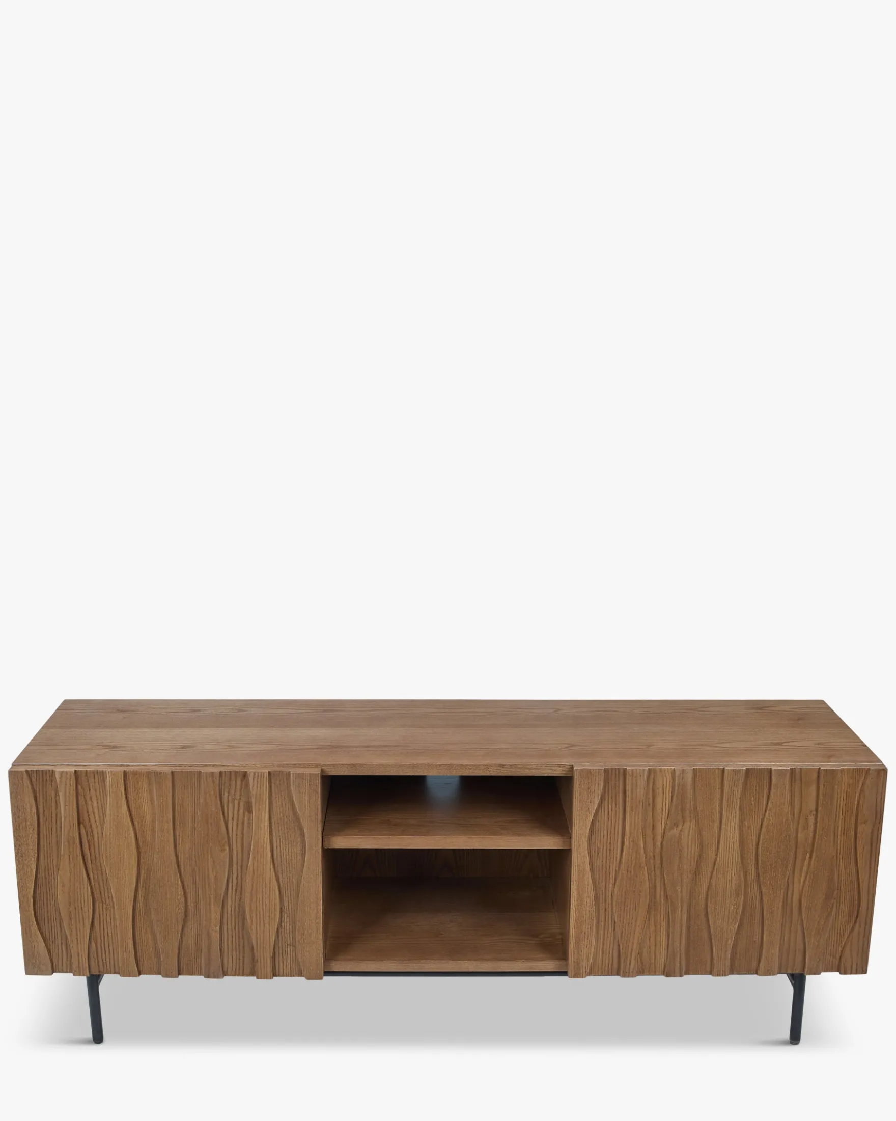Meuble TV, Bois teinte noyer, L140 Ondula