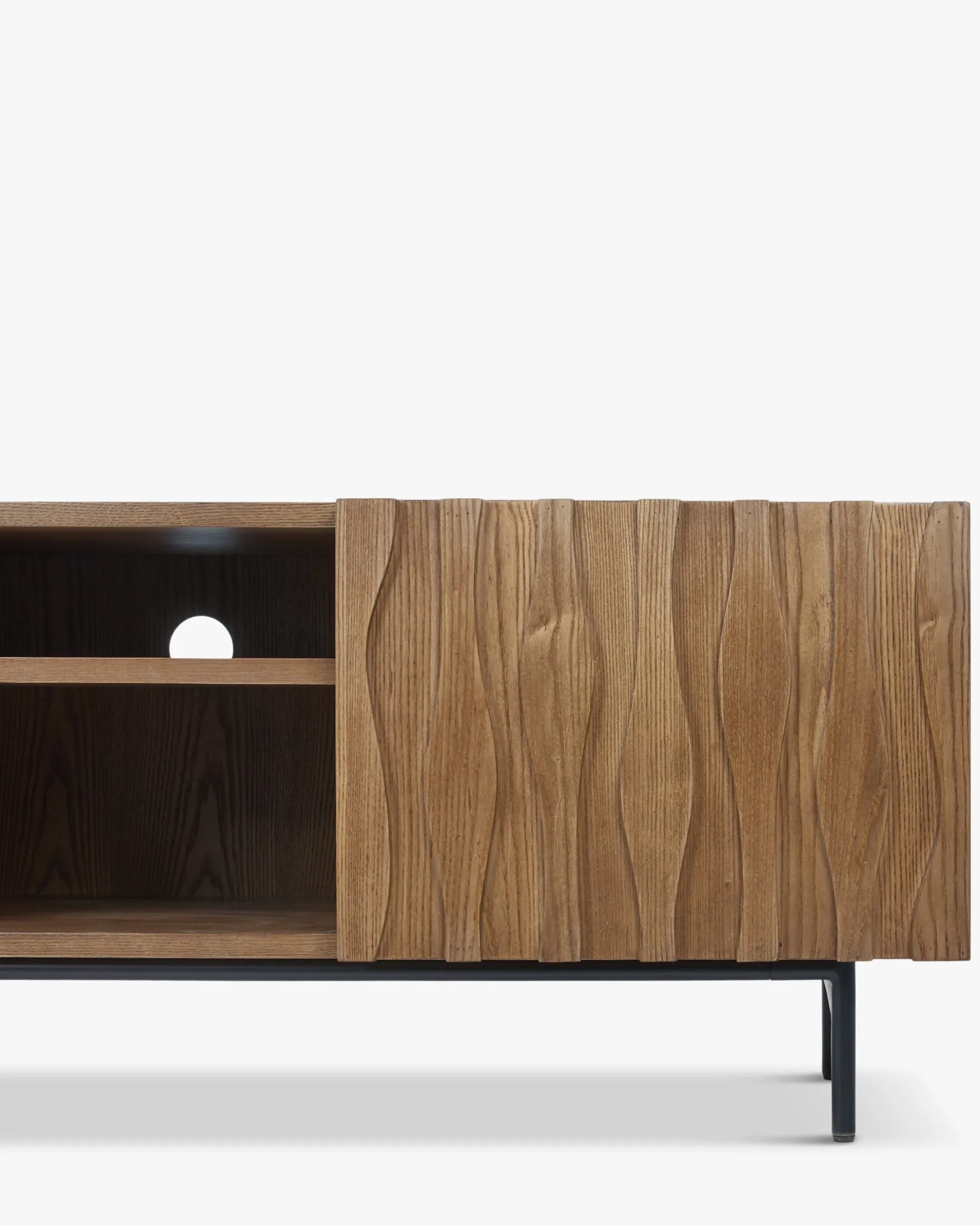 Meuble TV, Bois teinte noyer, L140 Ondula