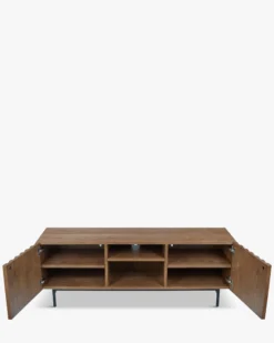 Meuble TV, Bois teinte noyer, L140 Ondula
