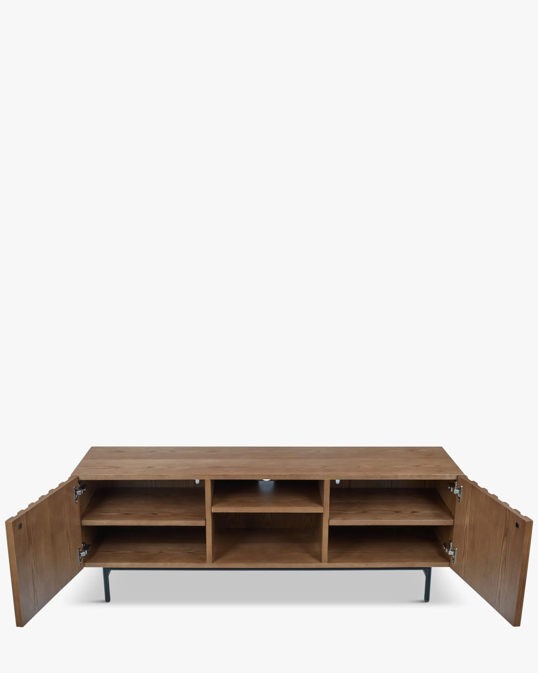 Meuble TV, Bois teinte noyer, L140 Ondula