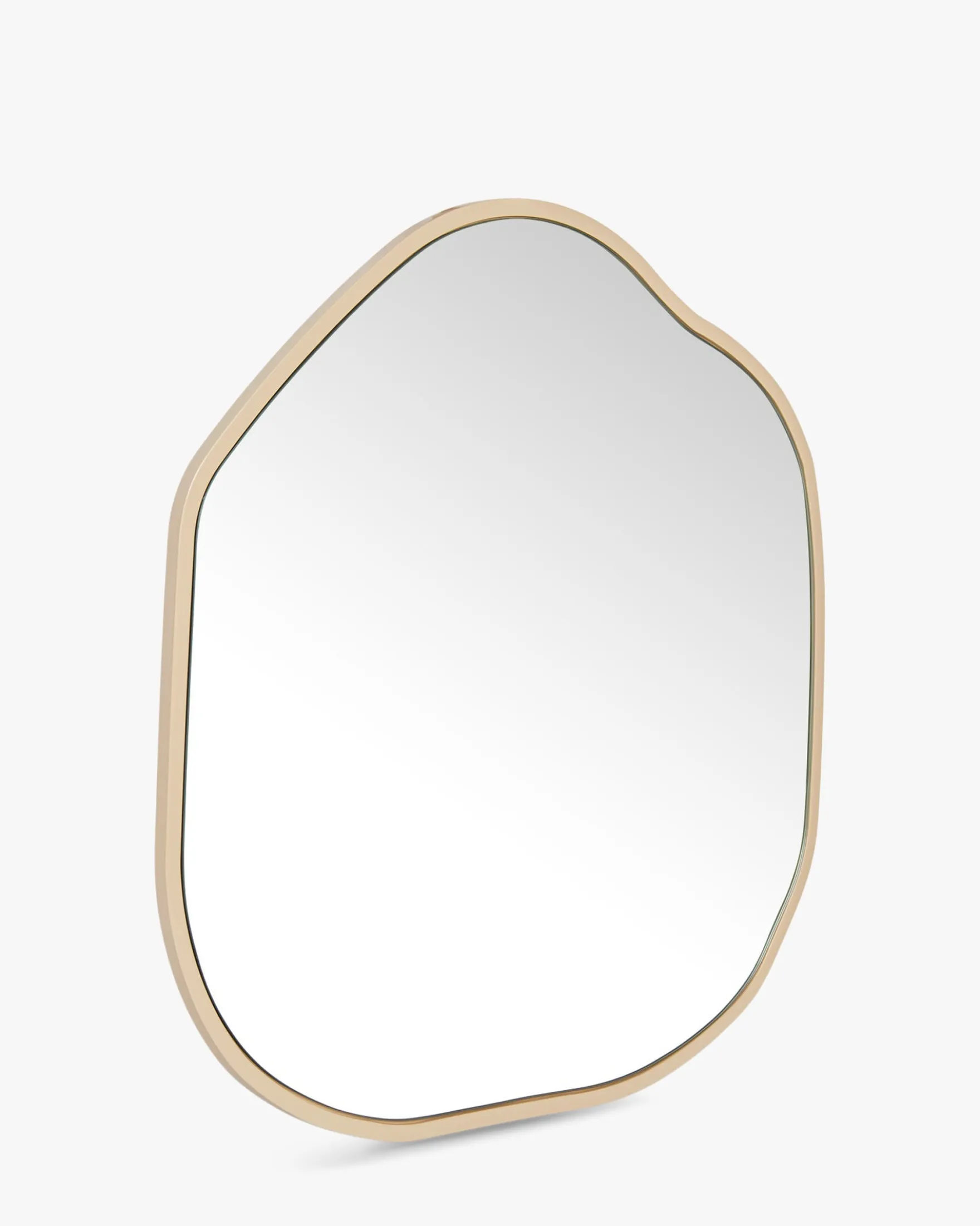 Miroir design organique, Verre & bois beige, Ø80 Auden