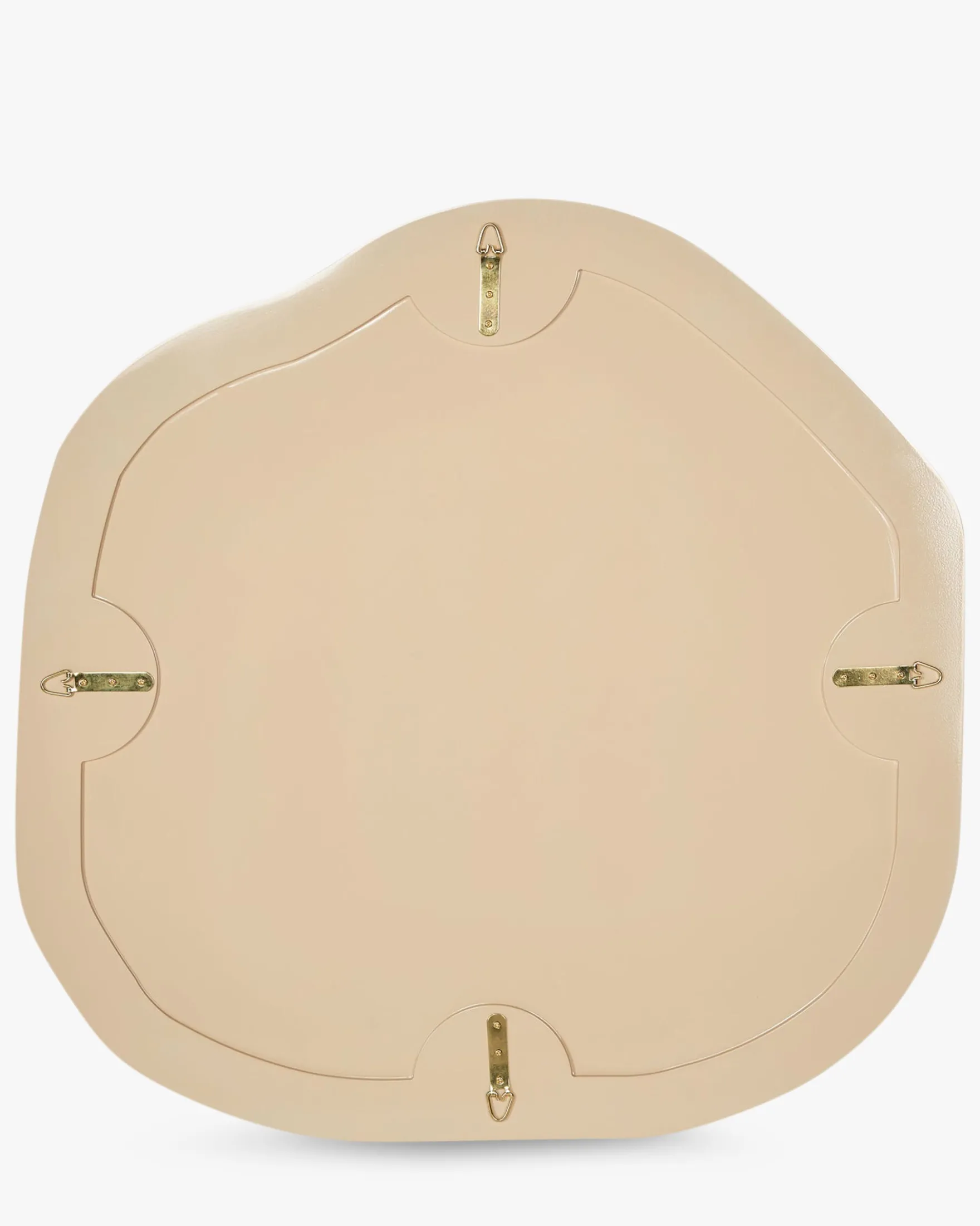 Miroir design organique, Verre & bois beige, Ø80 Auden