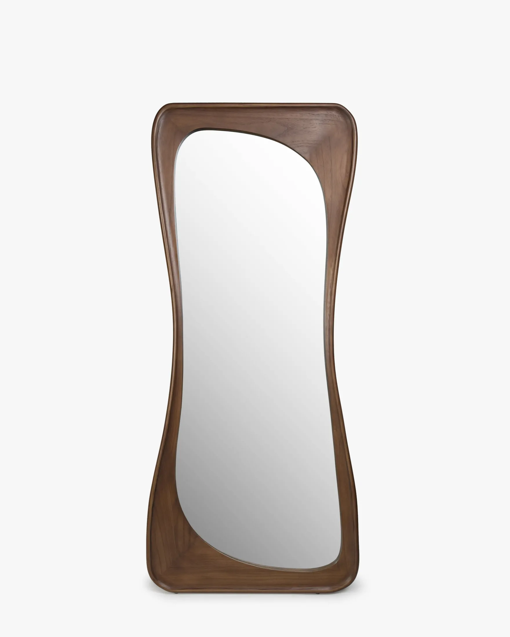 Miroir organique, Bois de Paulownia teinte noyer, H180 Kalahari