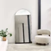 Miroir, Verre & métal noir, 185x90 Elle