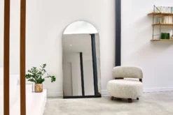 Miroir, Verre & métal noir, 185x90 Elle
