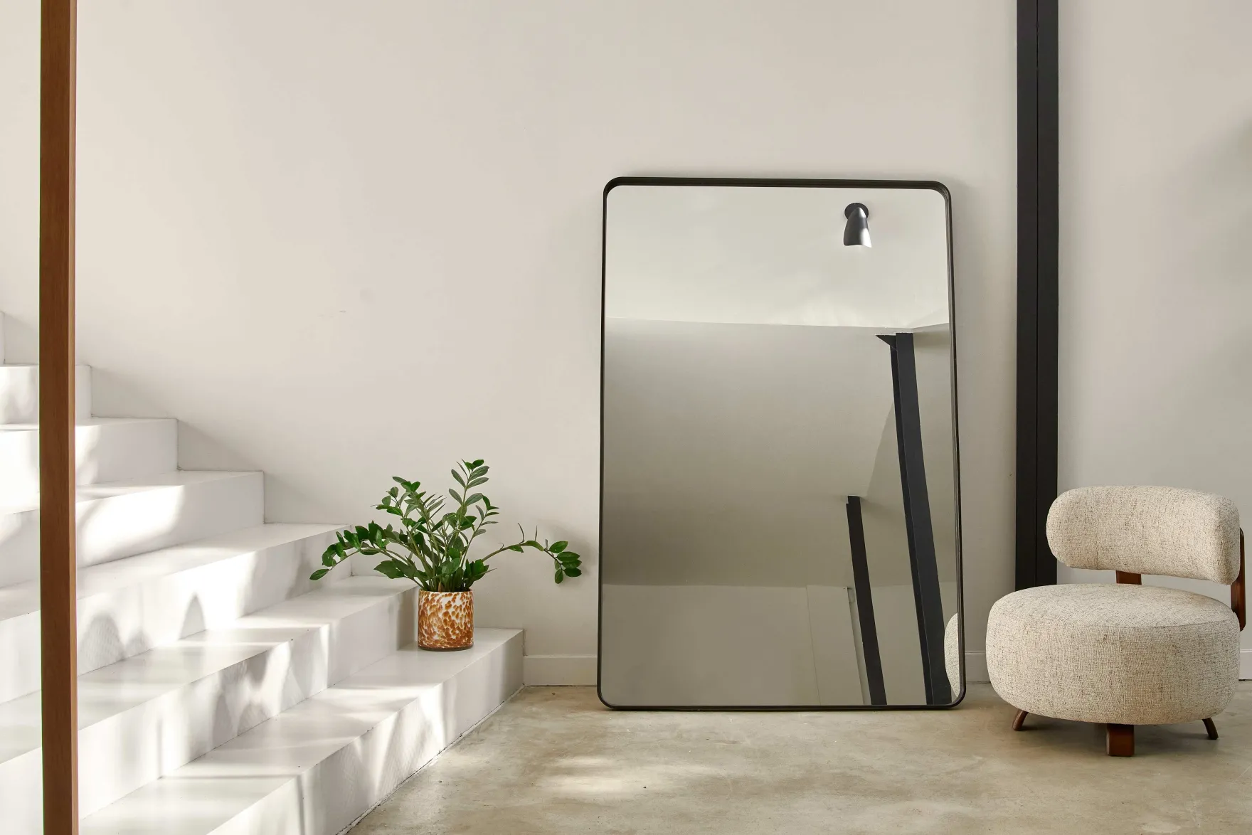 Miroir, Verre & métal noir, 180x120 Silence
