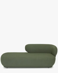 Méridienne accoudoir droite, Vert kaki bouclé, L200 Giulia