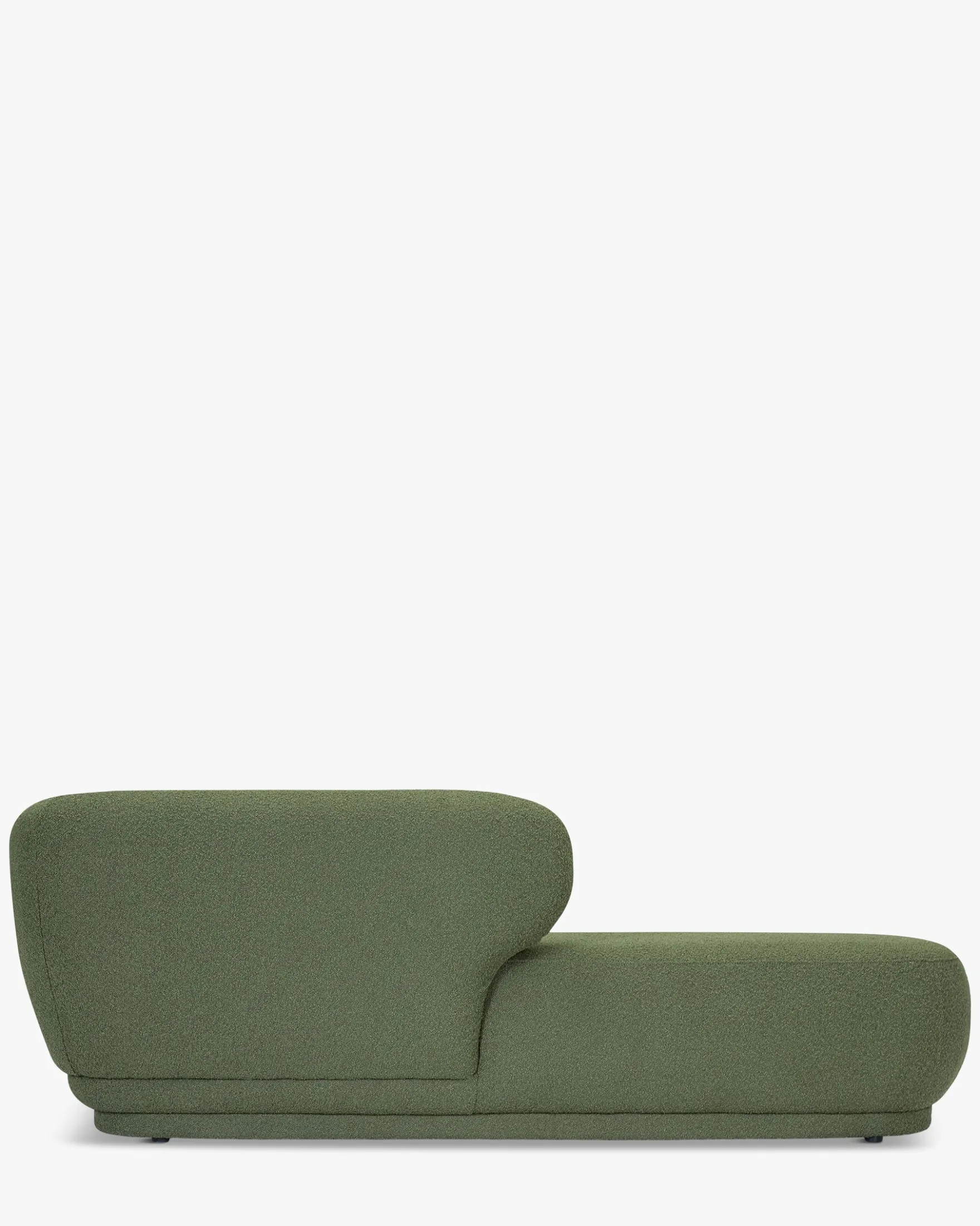 Méridienne accoudoir droite, Vert kaki bouclé, L200 Giulia