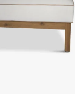Méridienne droite ou bain de soleil modulable, Blanc crème & bois d'acacia, L161 Bayside