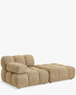 Méridienne modulable, Tweed marron caramel Waffle
