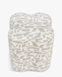 Pouf, Beige géométrique, H46 Ipsy