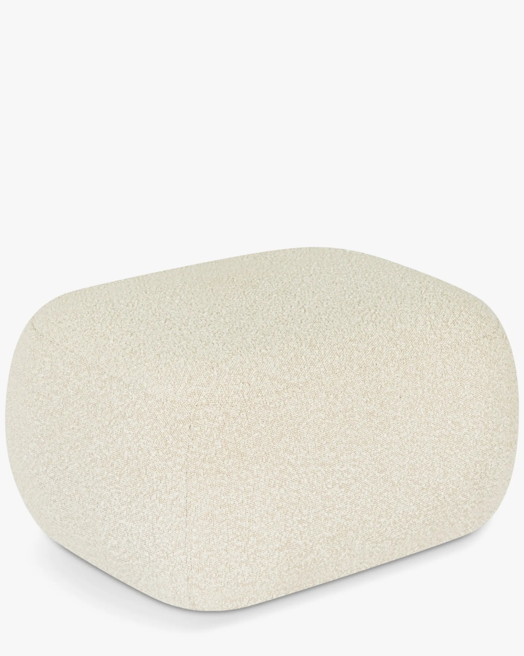 Pouf, Blanc avoine bouclé, H40 Volta