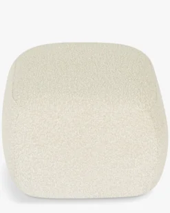 Pouf, Blanc avoine bouclé, H40 Volta