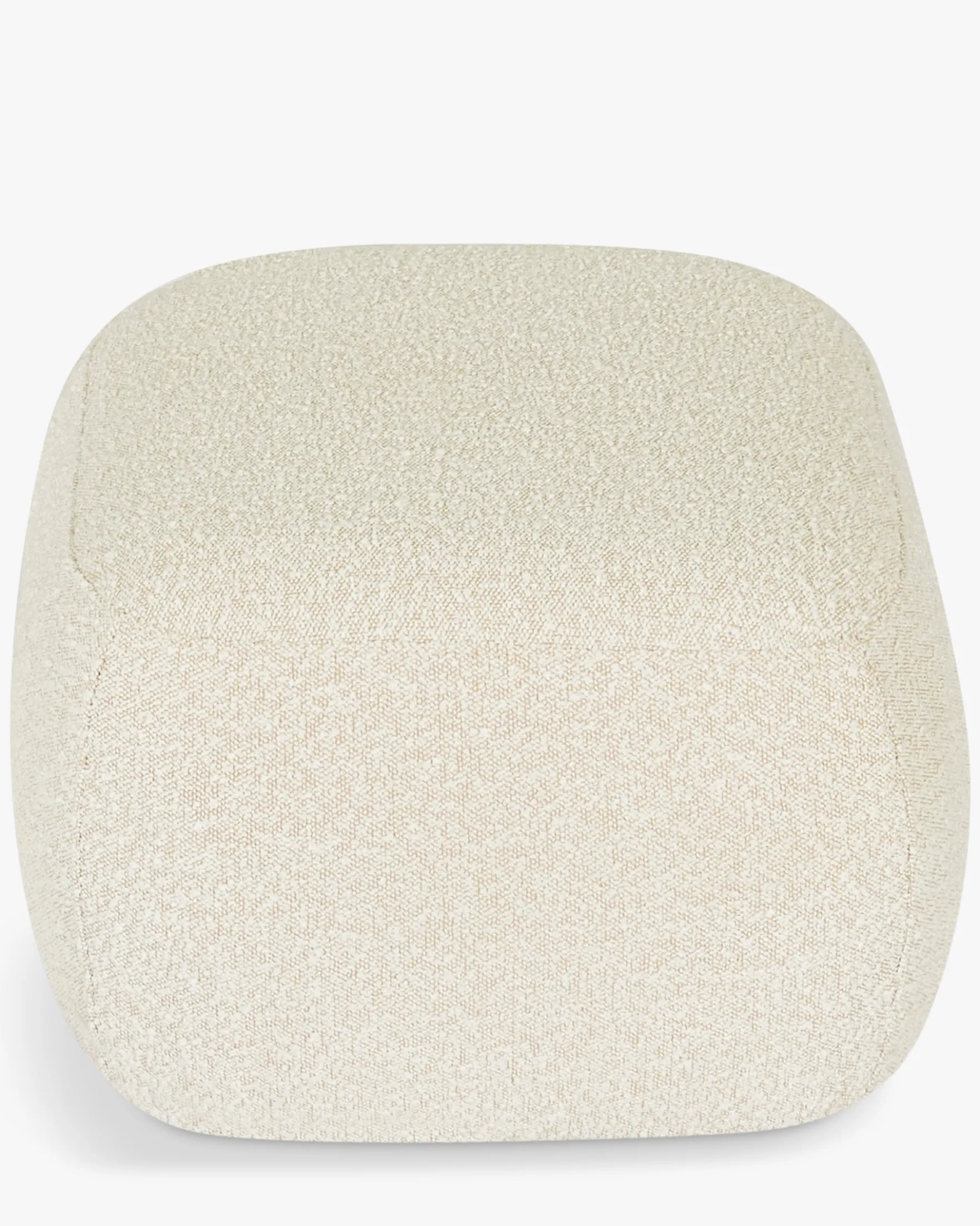 Pouf, Blanc avoine bouclé, H40 Volta