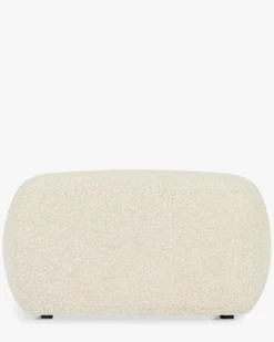 Pouf, Blanc avoine bouclé, H40 Volta