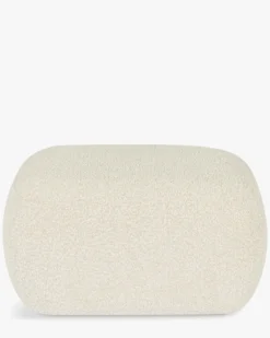Pouf, Blanc avoine bouclé, H40 Volta