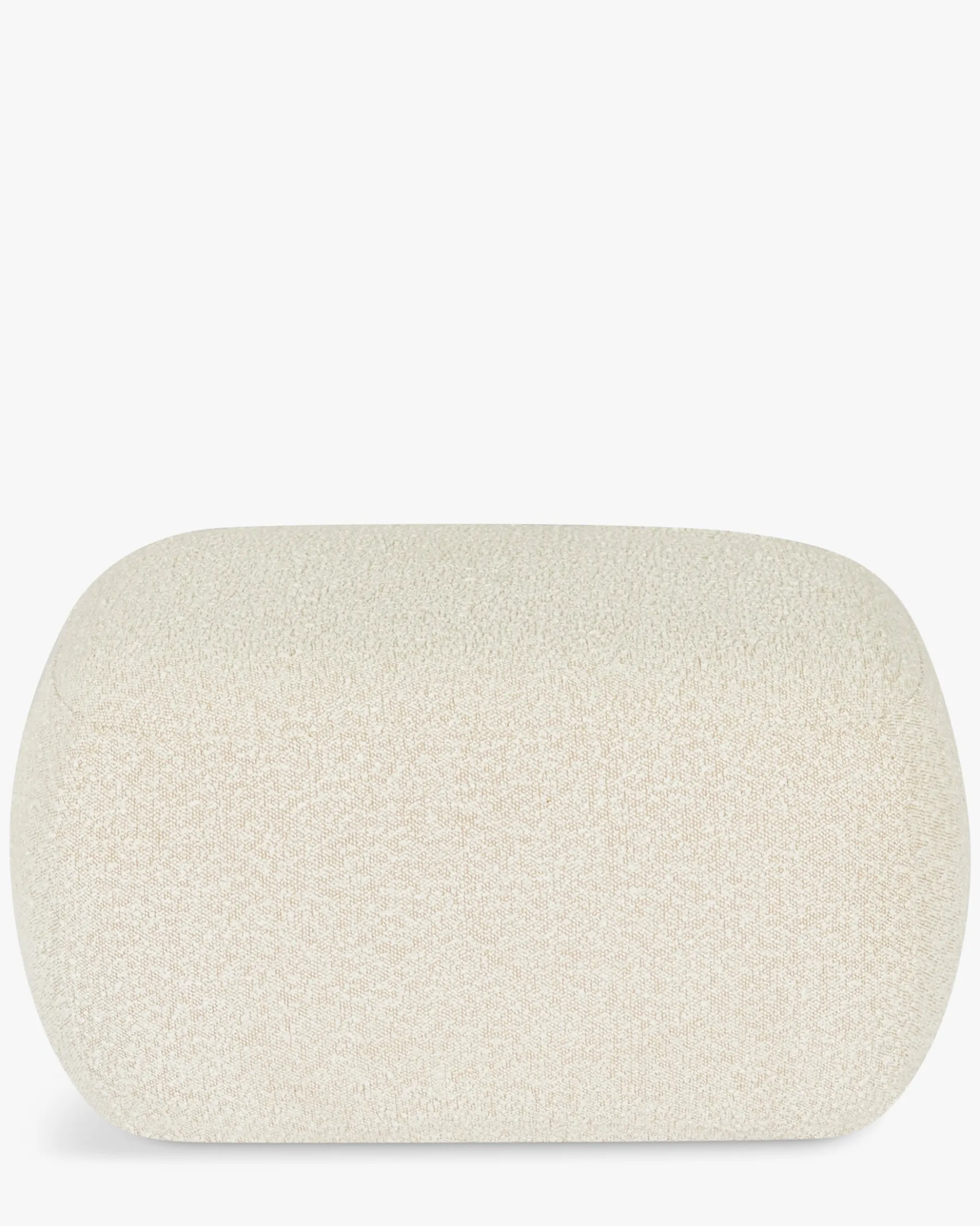 Pouf, Blanc avoine bouclé, H40 Volta