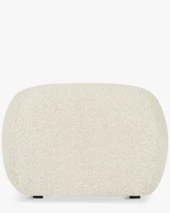 Pouf, Blanc avoine bouclé, H40 Volta