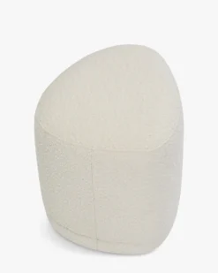 Pouf, Ecru bouclé, H41 Enzo