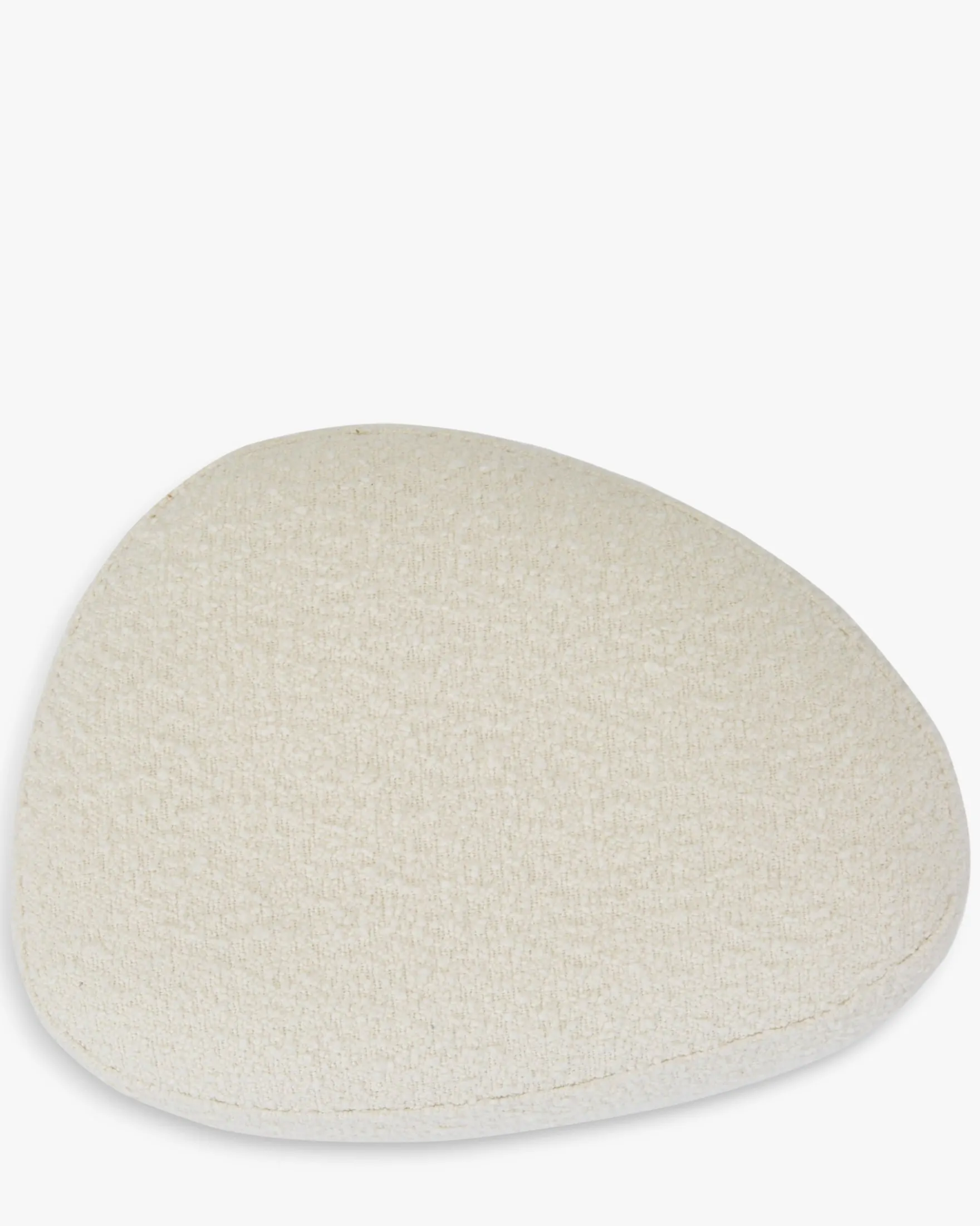 Pouf, Ecru bouclé, H41 Enzo