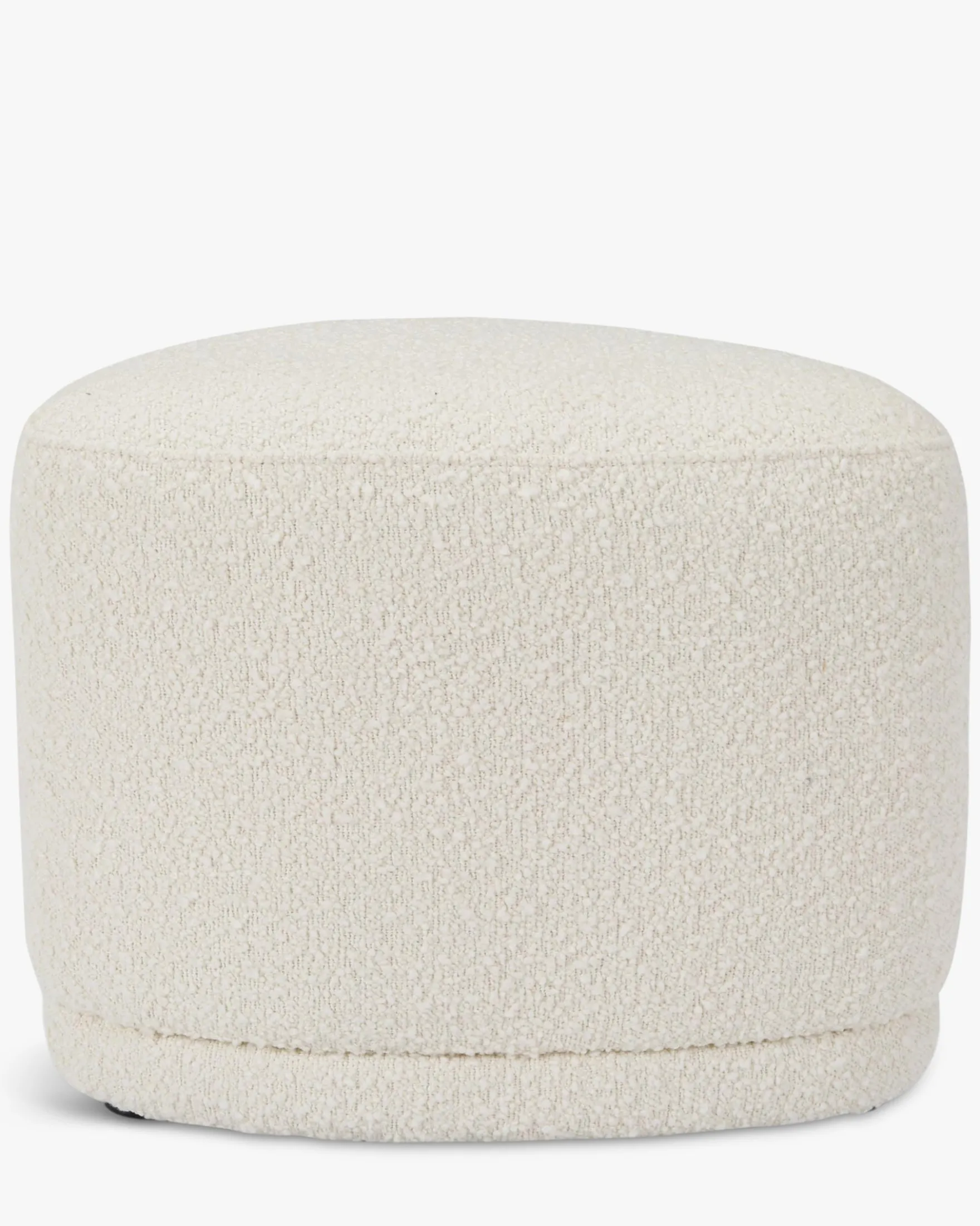 Pouf, Ecru bouclé, H41 Enzo