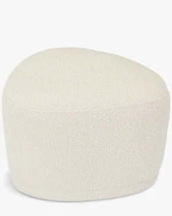 Pouf, Ecru bouclé, H41 Enzo