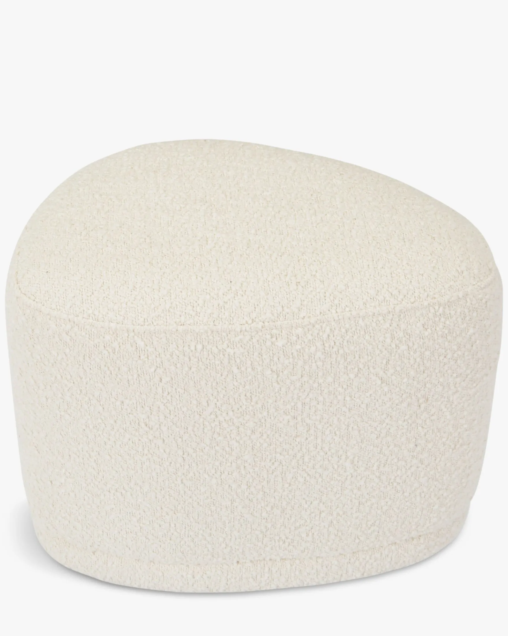 Pouf, Ecru bouclé, H41 Enzo