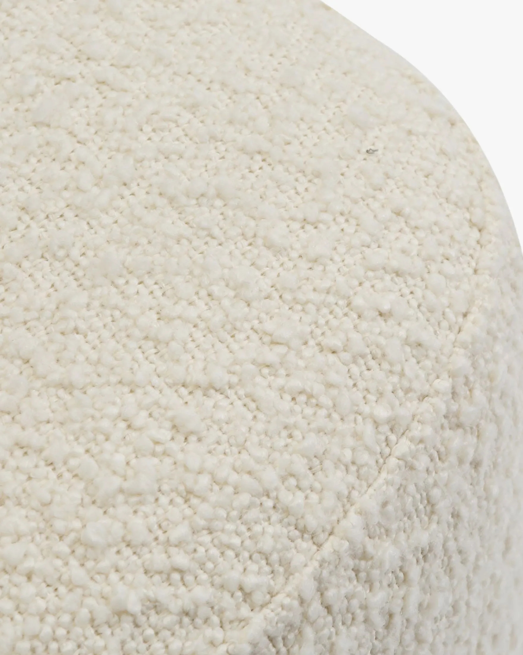 Pouf, Ecru bouclé, H41 Enzo