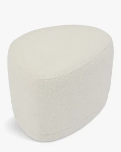 Pouf, Ecru bouclé, H41 Enzo