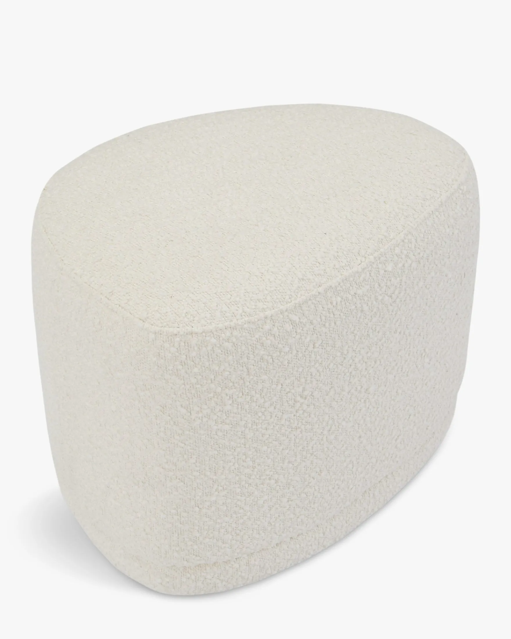 Pouf, Ecru bouclé, H41 Enzo