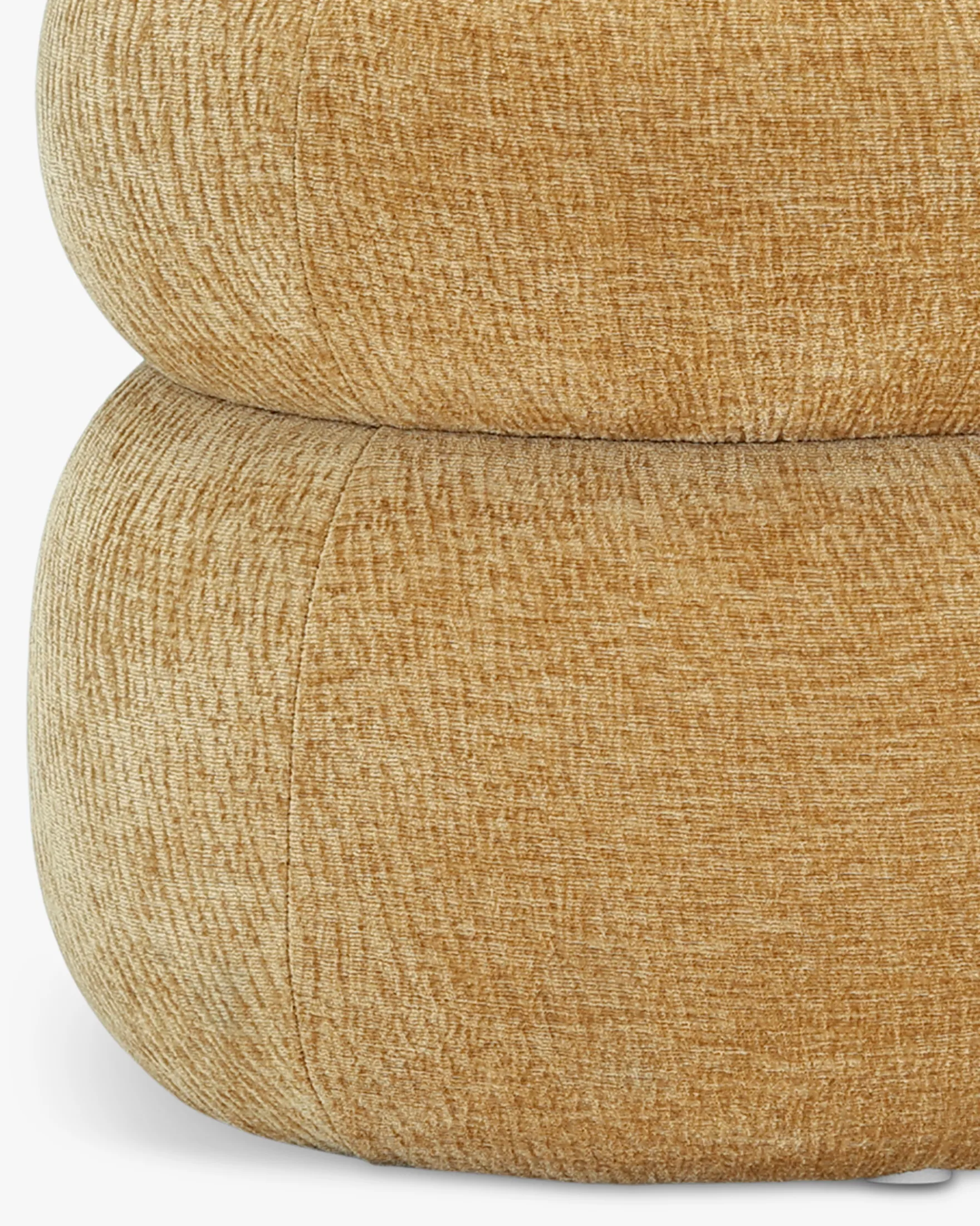 Pouf, Jaune ocre crêpé, H43 Sliema