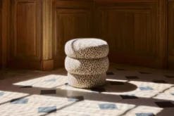 Pouf, Léopard marron, H43 Mdina