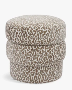 Pouf, Léopard marron, H43 Mdina