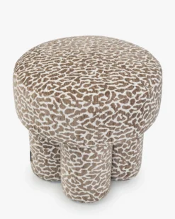 Pouf ou tabouret, Léopard marron, Ø44 Corinthe