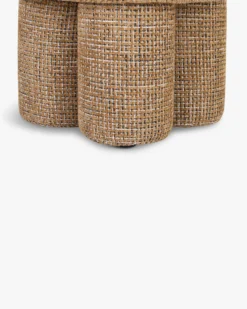 Pouf ou tabouret, Tweed marron caramel, Ø44 Corinthe