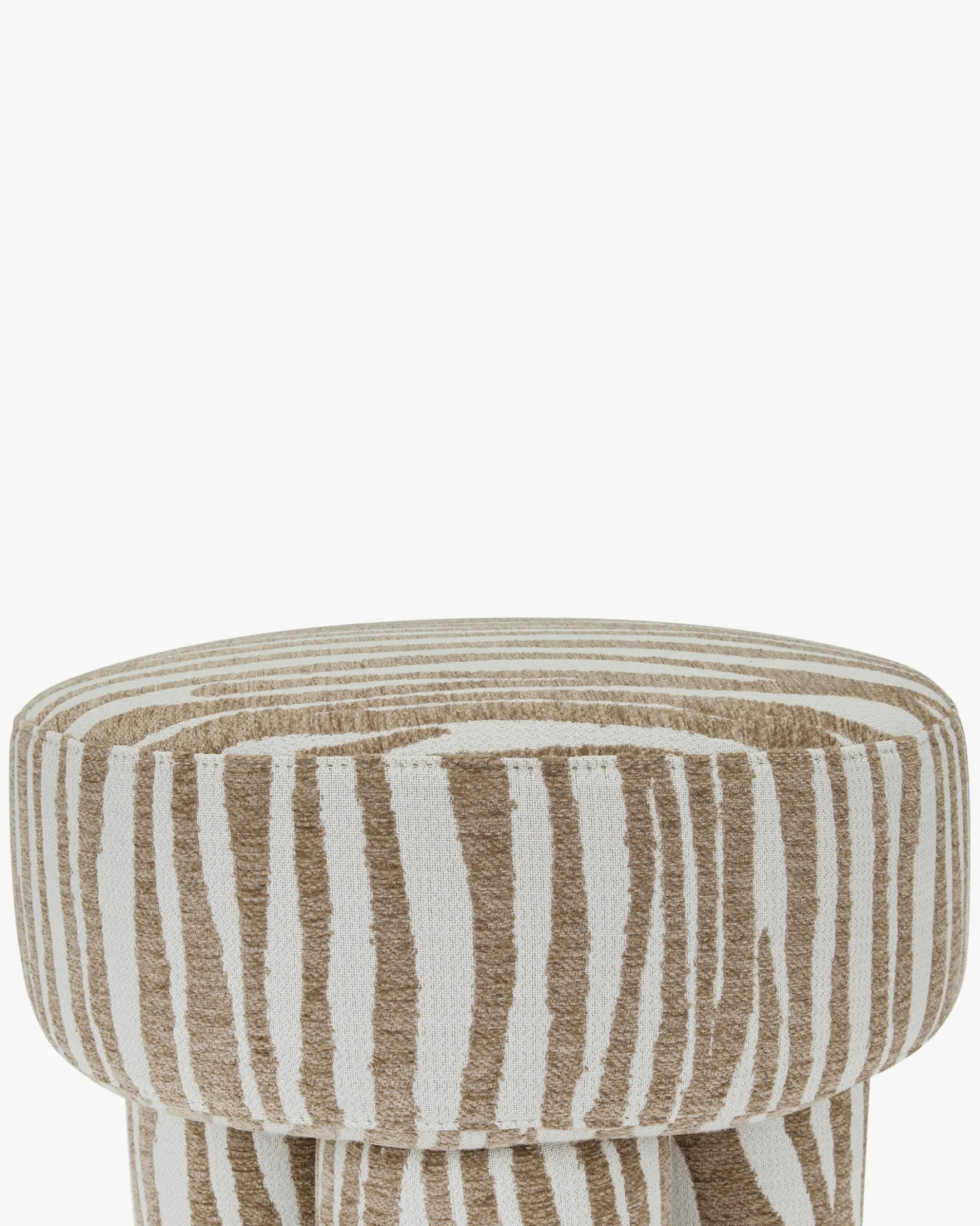Pouf ou tabouret, Zèbre beige, Ø44 Corinthe
