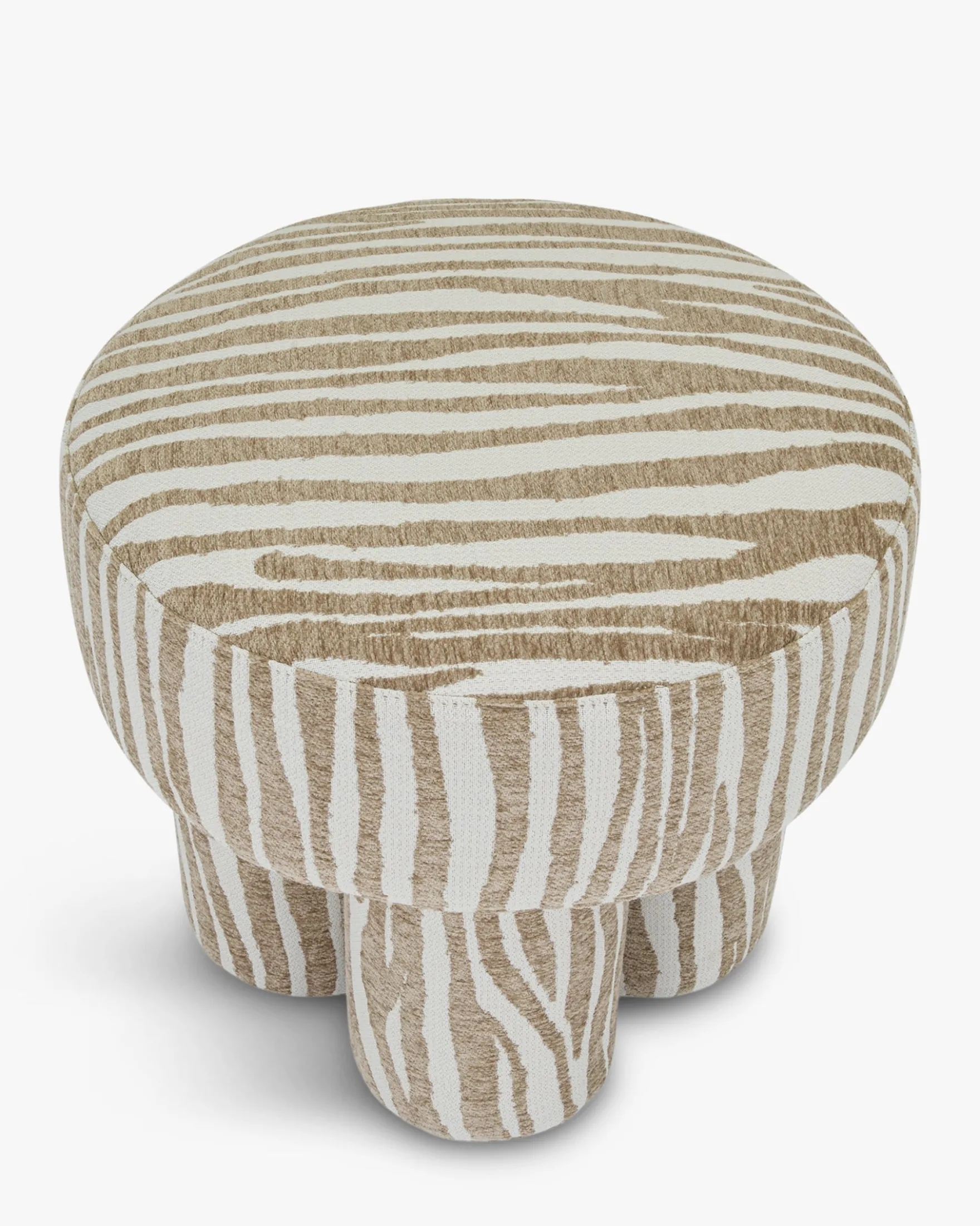 Pouf ou tabouret, Zèbre beige, Ø44 Corinthe