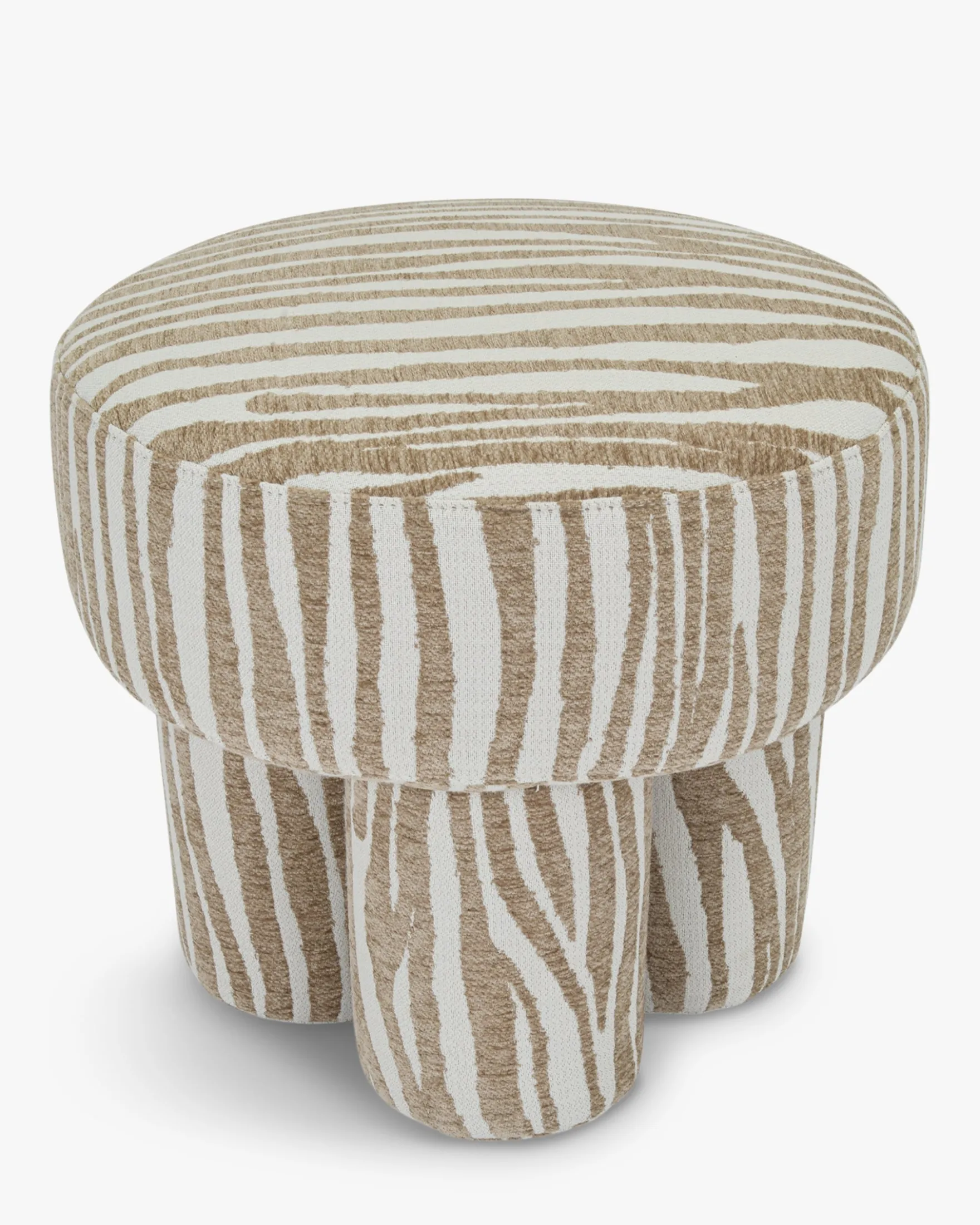 Pouf ou tabouret, Zèbre beige, Ø44 Corinthe