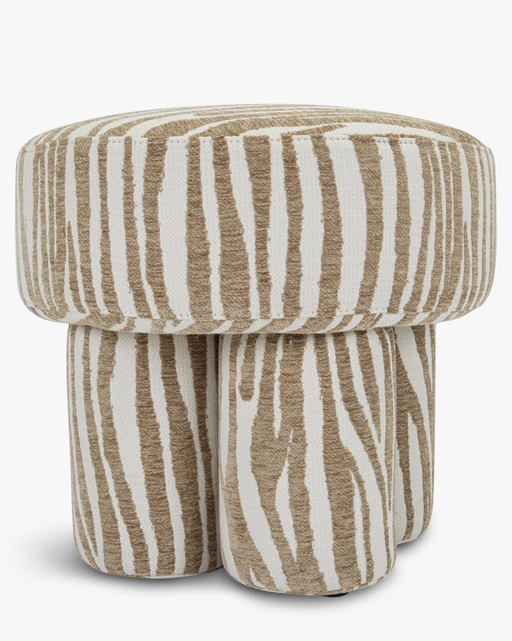 Pouf ou tabouret, Zèbre beige, Ø44 Corinthe