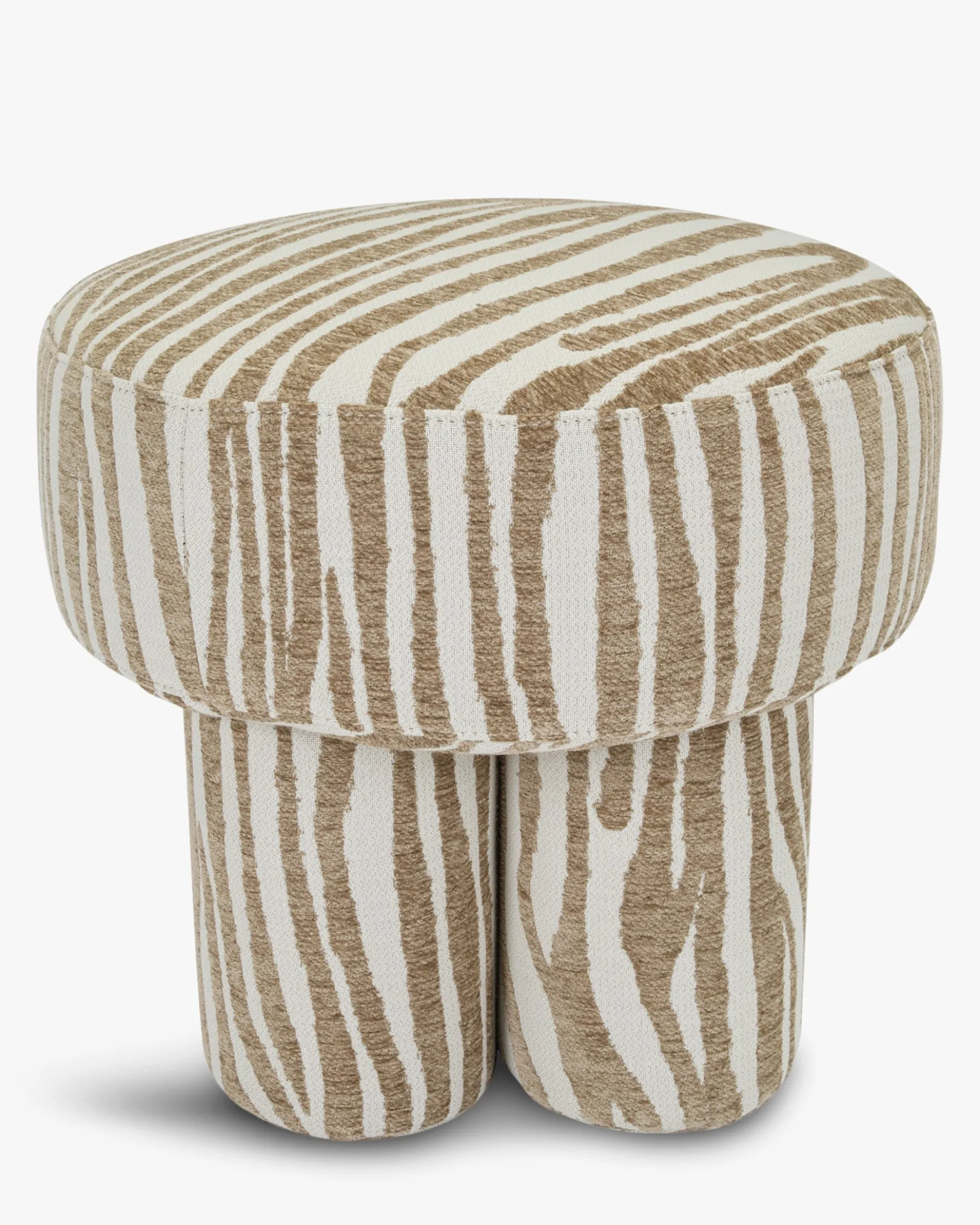 Pouf ou tabouret, Zèbre beige, Ø44 Corinthe