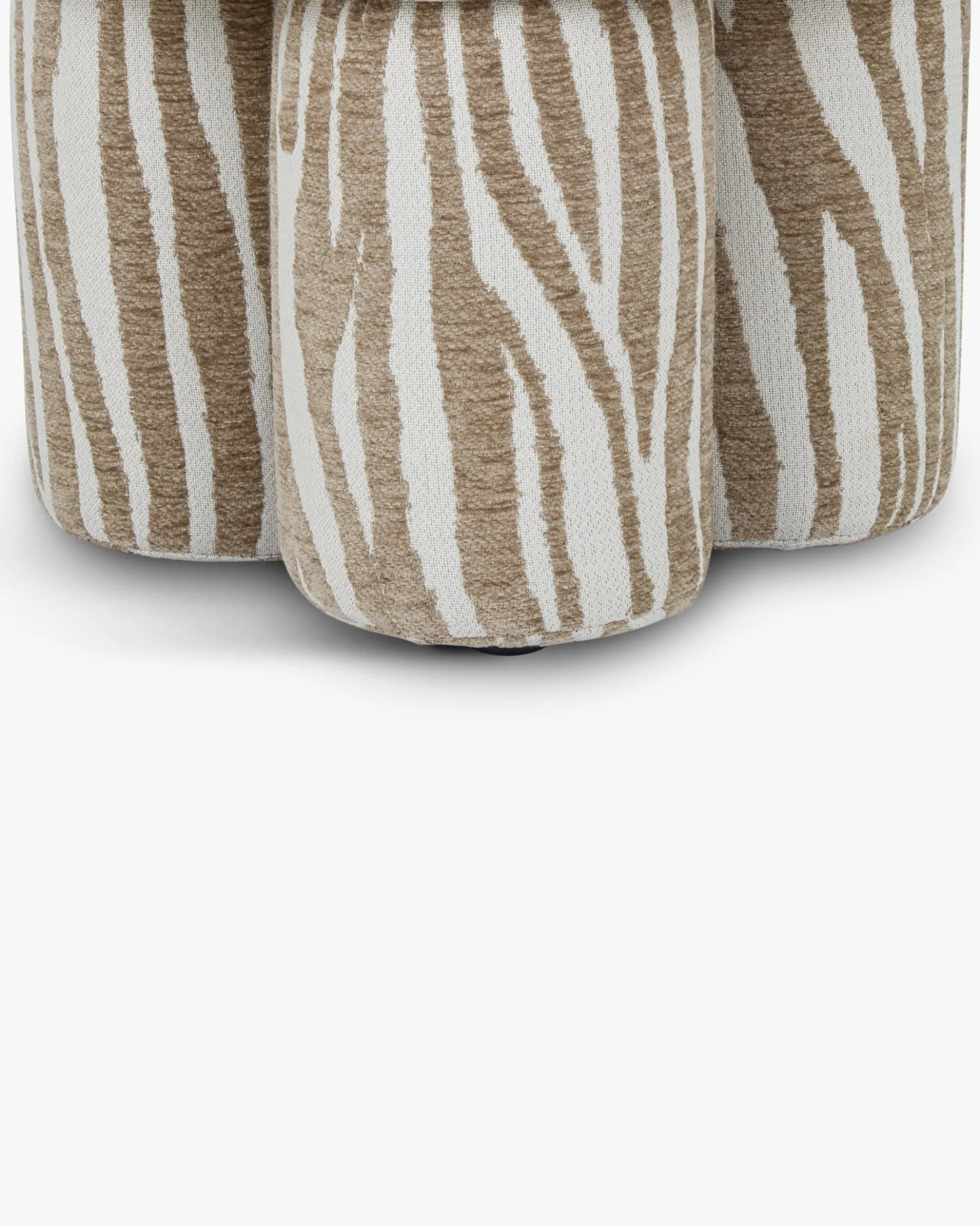 Pouf ou tabouret, Zèbre beige, Ø44 Corinthe