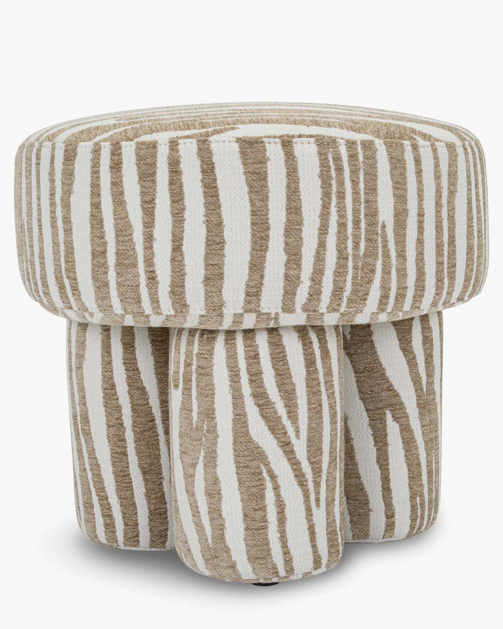 Pouf ou tabouret, Zèbre beige, Ø44 Corinthe